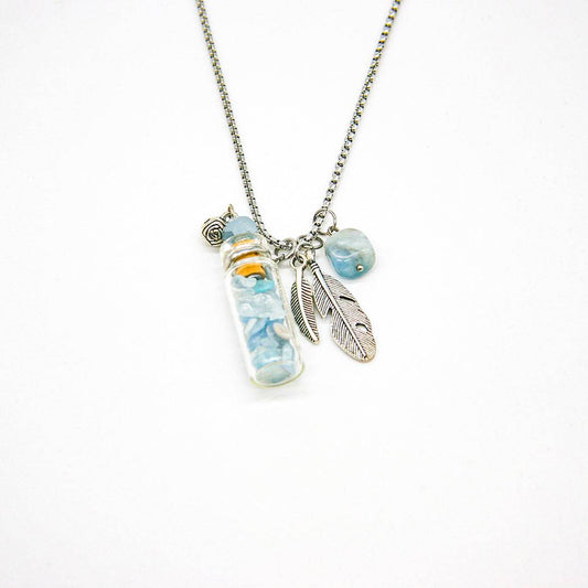 Crystal Bottle (Aquamarine) + Purify Oil Blend - One Oasis