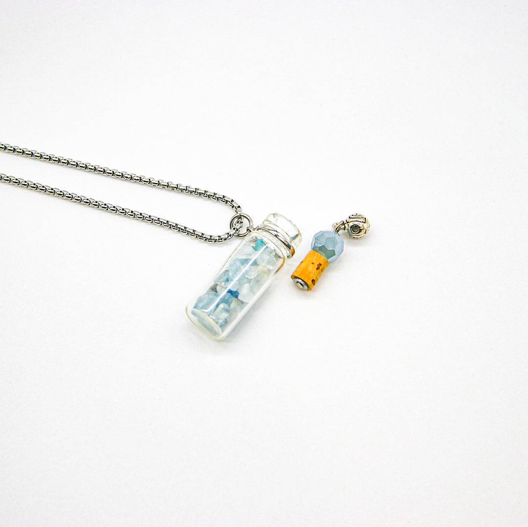 Crystal Bottle (Aquamarine) + Purify Oil Blend - One Oasis