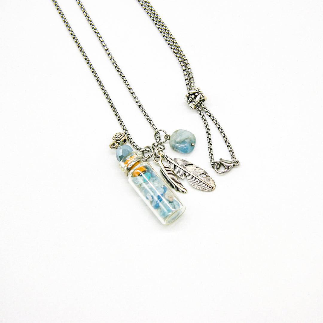 Crystal Bottle (Aquamarine) + Purify Oil Blend - One Oasis