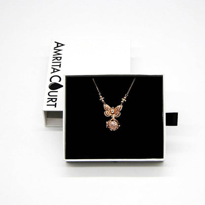 Butterfly Rose Gold Aroma Necklace + Purify Oil Blend - One Oasis