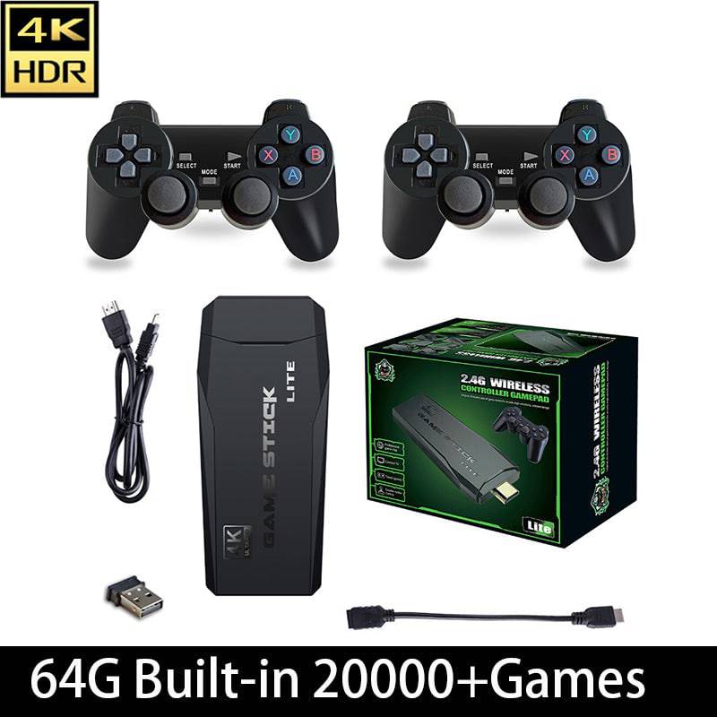 4K Wireless Retro HDMI Video Game Console with Dual Controllers - One Oasis
