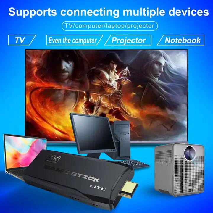 4K Wireless Retro HDMI Video Game Console with Dual Controllers - One Oasis