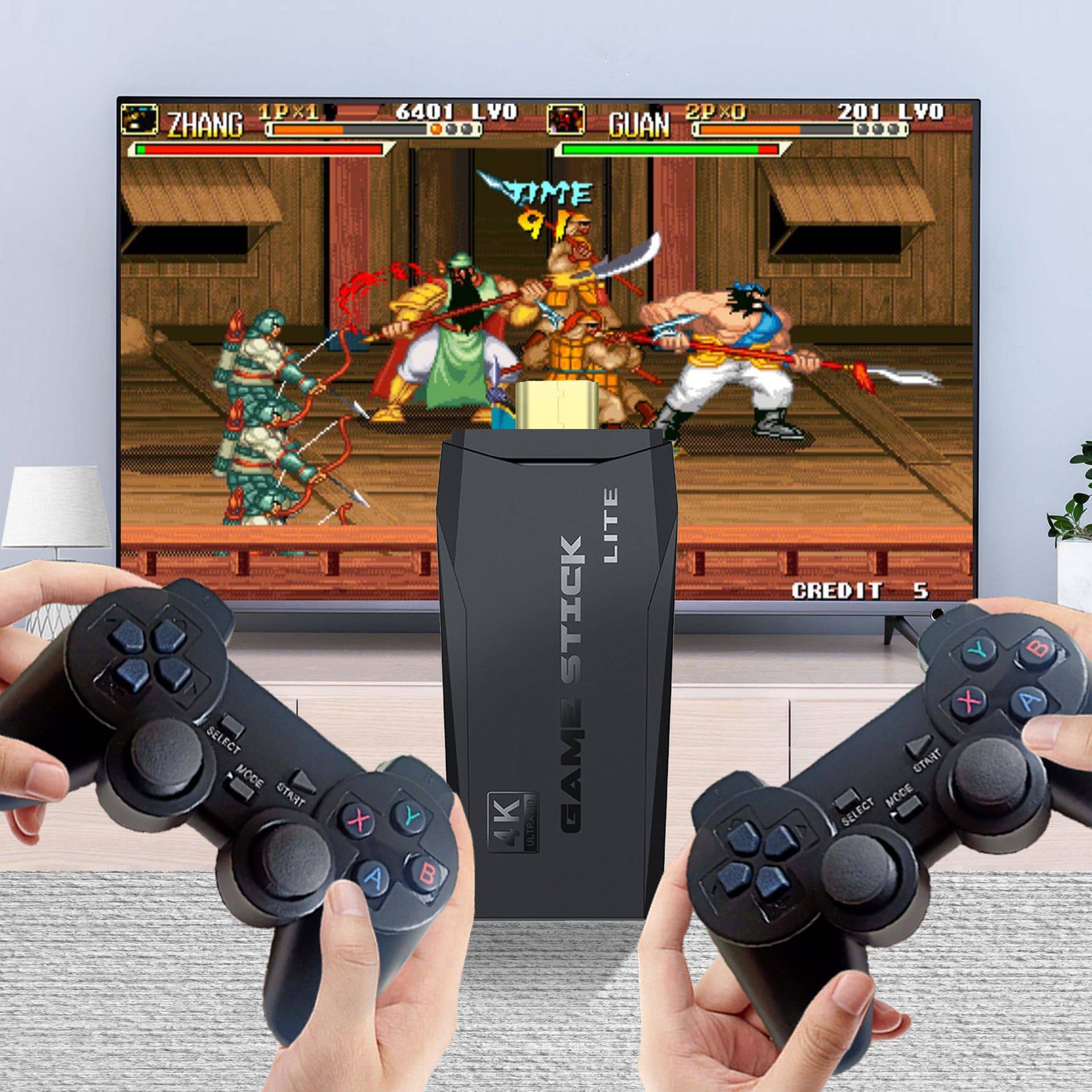 4K Wireless Retro HDMI Video Game Console with Dual Controllers - One Oasis