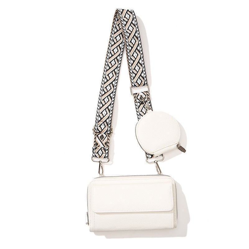 White 2-piece combination new mobile phone shoulder bag