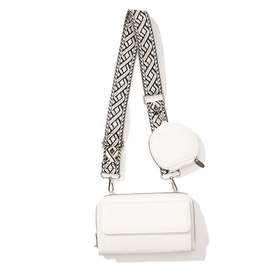 White 2-piece combination new mobile phone shoulder bag