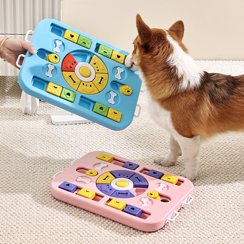 Pink Advanced Interactive Dog Puzzle Toy - Multi-Mechanism Treat Dispensing Slow Feeder for Mental Enrichment