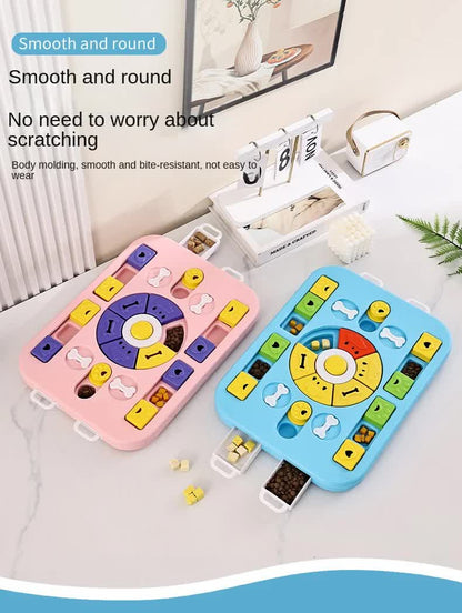 Blue Advanced Interactive Dog Puzzle Toy - Multi-Mechanism Treat Dispensing Slow Feeder for Mental Enrichment